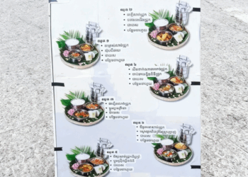Picture of the day: Menu for food offerings during Pchum Ben