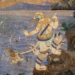 Hanuman fighting demon in Reamker mural at the Silver Pagoda in the Royal Palace Phnom Penh by Tep Nimit Mak 1903-1904