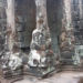 Weathered elephant trunk carvings at the inner side of Victory Gate in Angkor Thom, Siem Reap, showing ancient Khmer stone detail and texture