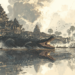 AI-generated illustration depicting the legendary giant crocodile of Neang Pov emerging from the baray at Preah Khan of Kampong Svay, surrounded by ancient Khmer temples.