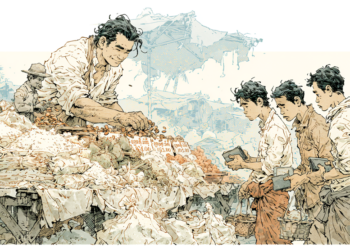 AI illustration of a Cambodian market showing higher prices hurting Khmer consumers