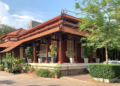 Traditional Khmer-style building at the Royal University of Fine Arts old campus in Phnom Penh.
