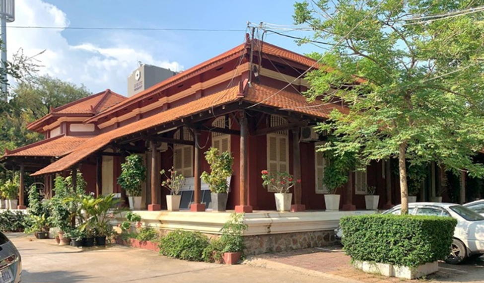 Traditional Khmer-style building at the Royal University of Fine Arts old campus in Phnom Penh.