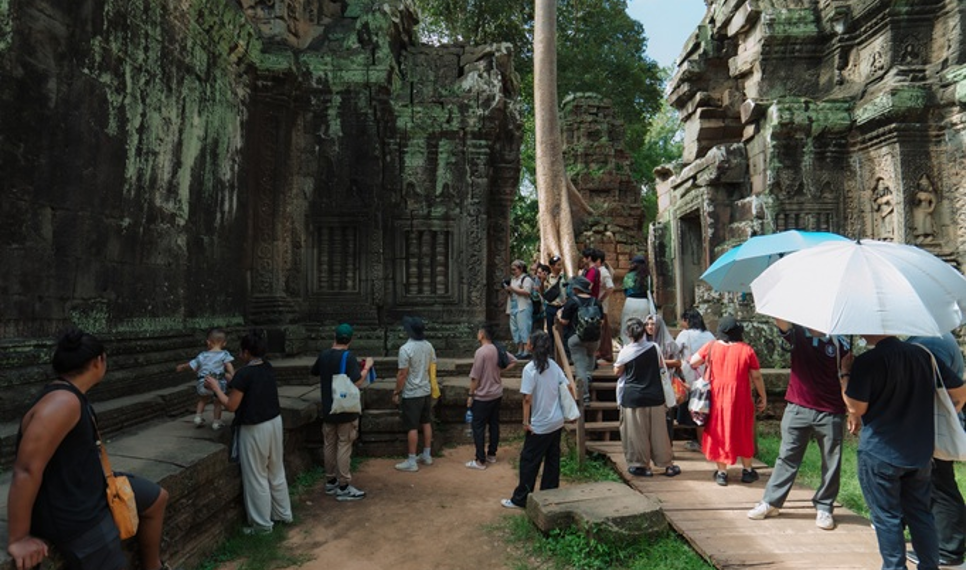 KARRE MOUY filmmakers visiting the ancient temples of Angkor in Siem Reap, Cambodia.