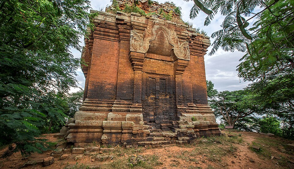 Stone shrine at Phnom Da near Angkor Borei in Takeo Province, Cambodia