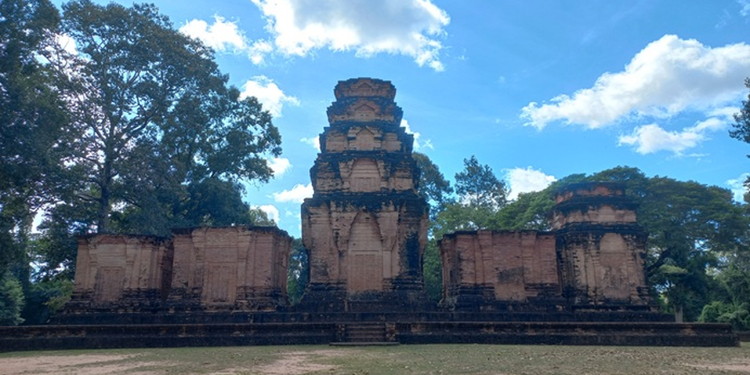 Prasat Kravan's five brick towers at Angkor in Siem Reap.