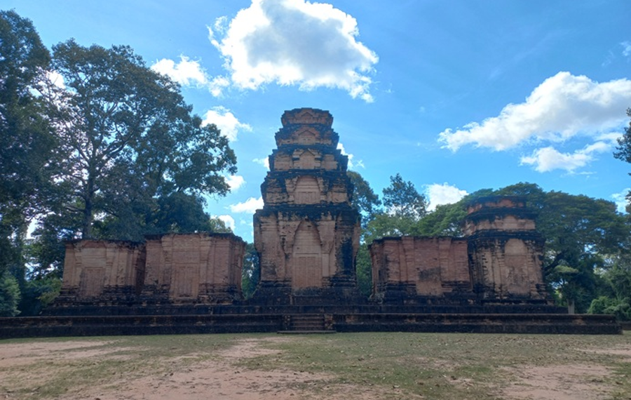 Prasat Kravan's five brick towers at Angkor in Siem Reap.